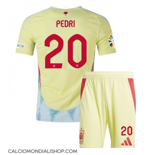 Maglie da calcio Spagna Pedri Gonzalez #20 Seconda Maglia Bambino Europei 2024 Manica Corta (+ Pantaloni corti)